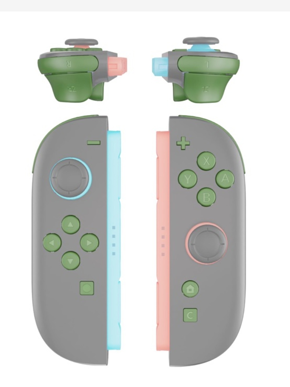 Full Set Buttons DIY Replacement Parts for JoyCon2 NINTENDO Switch2 Mocha Green
